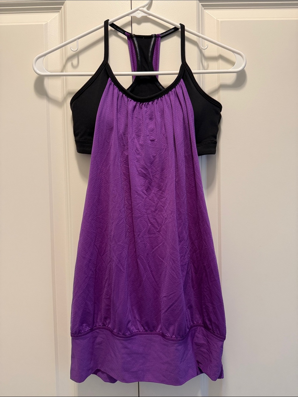 lululemon athletica Purple & Black Racerback Shelf-Bra Tank
